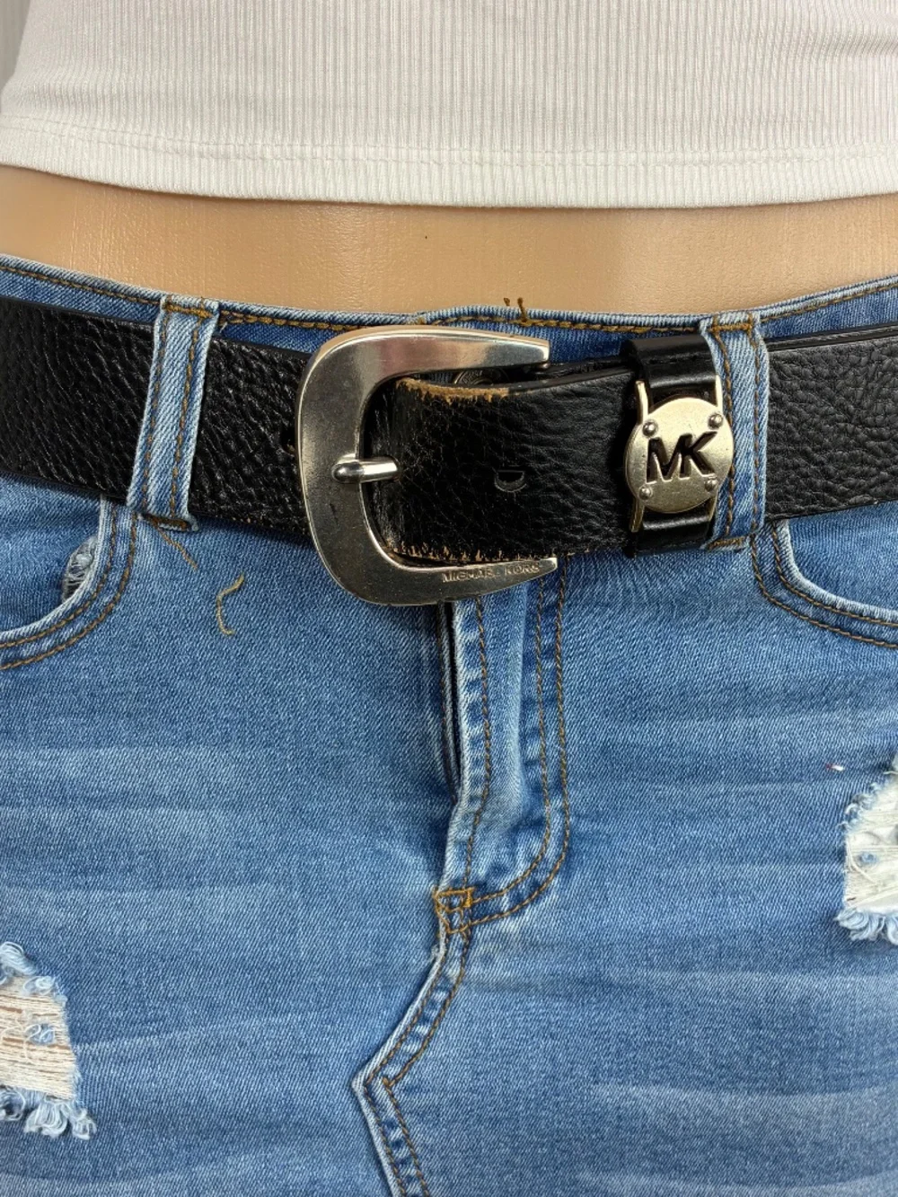 Michael kors leather belt Womens medium